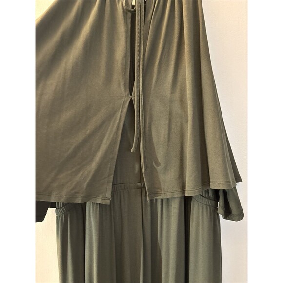 TORRID WOMENS Olive Green Jersey Flounce Culotte Jumpsuit SIZE 2 - Picture 12 of 15